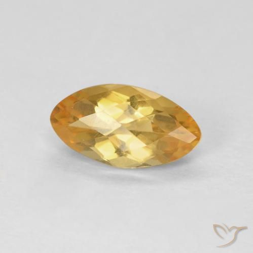 Citrino Dorado naranja natural de 0.92 ct, Marquesa, VS
