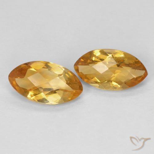 Gemas de Citrino Dorado naranja natural de 1.65 ct, Marquesa, VS