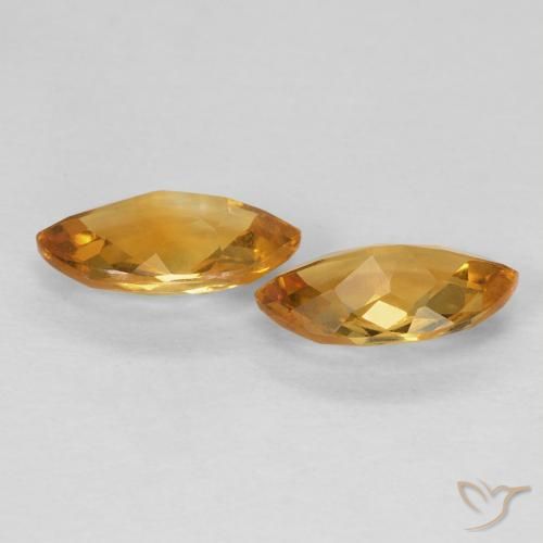 Gemas de Citrino Dorado naranja natural de 1.65 ct, Marquesa, VS