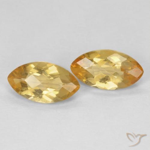 Gemas de Citrino Dorado natural de 1.69 ct, Marquesa, VS