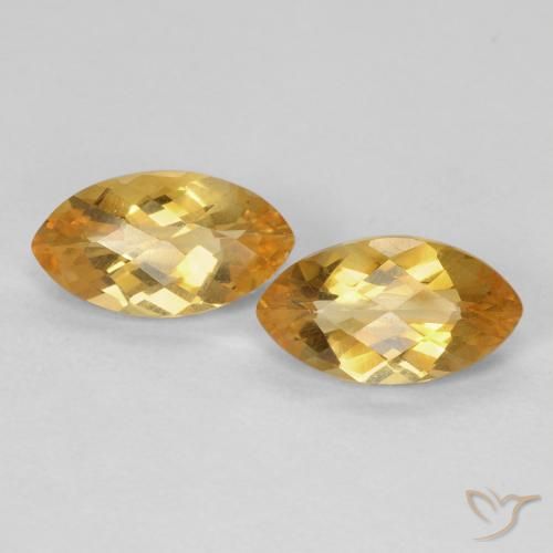 1.80ctw Natural Medium Light Orange-Gold Citrino, Marquesa, VS