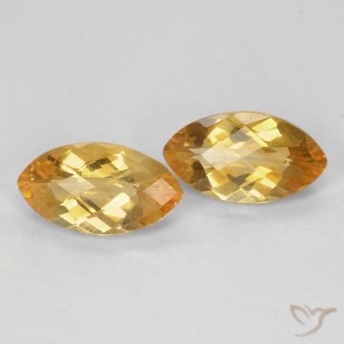Gemas de Citrino Medium Light Orange-Gold natural de 1.80 ct, Marquesa, VS