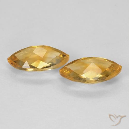 Gemas de Citrino Medium Light Orange-Gold natural de 1.80 ct, Marquesa, VS