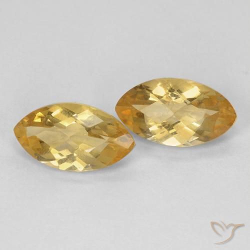 Gemas de Citrino Dorado natural de 1.82 ct, Marquesa, VS