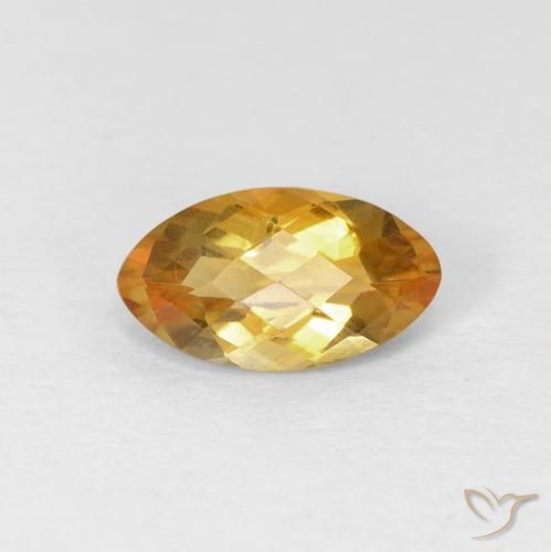 0.92ct Natural Naranja dorado Citrino, Marquesa, VVS-VS