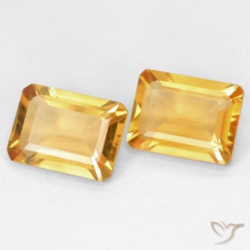 Gemas de Citrino Medium Light Orange-Gold natural de 2.66 ct, Corte Octágono / Esmeralda, VVS