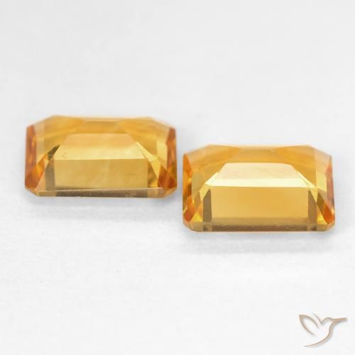Gemas de Citrino Medium Light Orange-Gold natural de 2.66 ct, Corte Octágono / Esmeralda, VVS