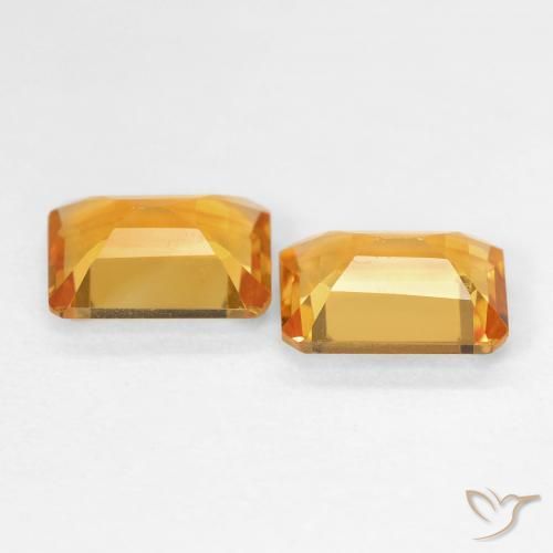 Gemas de Citrino Medium Light Orange-Gold natural de 2.58 ct, Corte Octágono / Esmeralda, VVS
