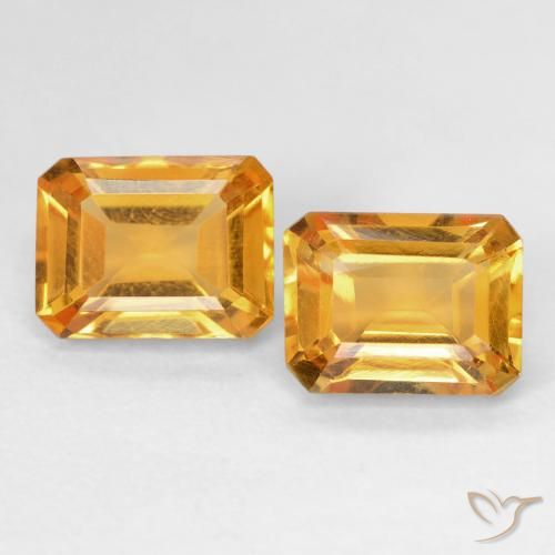 3.20ctw Natural Dorado naranja Citrino, corte esmeralda, VVS