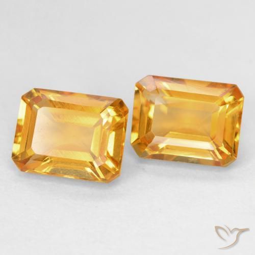 Gemas de Citrino Dorado naranja natural de 3.20 ct, Corte Octágono / Esmeralda, VVS