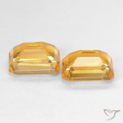 Gemas de Citrino Dorado naranja natural de 3.20 ct, Corte Octágono / Esmeralda, VVS