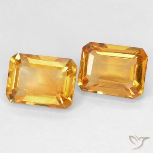 Gemas de Citrino Medium Light Orange-Gold natural de 3.17 ct, Corte Octágono / Esmeralda, VVS