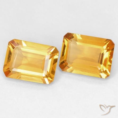 Gemas de Citrino Dorado naranja natural de 2.82 ct, Corte Octágono / Esmeralda, VVS