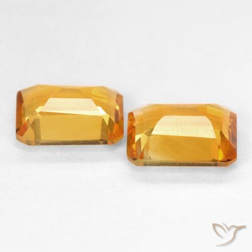 Gemas de Citrino Dorado naranja natural de 2.82 ct, Corte Octágono / Esmeralda, VVS