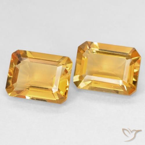 Gemas de Citrino Dorado naranja natural de 2.96 ct, Corte Octágono / Esmeralda, VVS