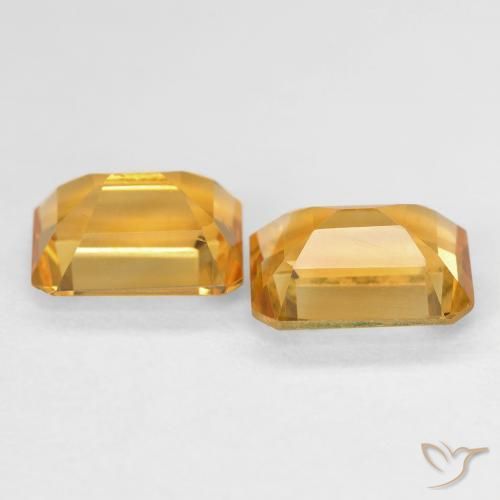 Gemas de Citrino Dorado naranja natural de 2.96 ct, Corte Octágono / Esmeralda, VVS