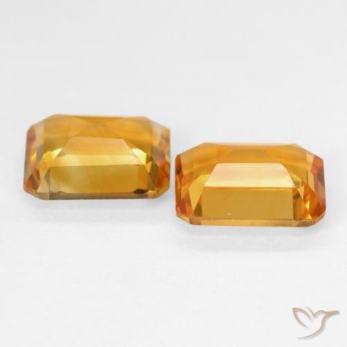 Gemas de Citrino Medium Light Orange-Gold natural de 2.91 ct, Corte Octágono / Esmeralda, VVS