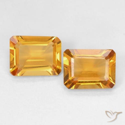 2.57ctw Natural Naranja medio Citrino, corte esmeralda, VVS-VS
