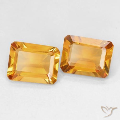 Gemas de Citrino Naranja medio natural de 2.57 ct, Corte Octágono / Esmeralda, VVS-VS