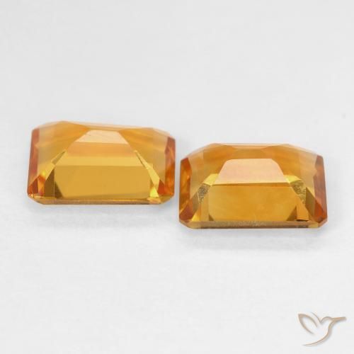 Gemas de Citrino Naranja medio natural de 2.57 ct, Corte Octágono / Esmeralda, VVS-VS