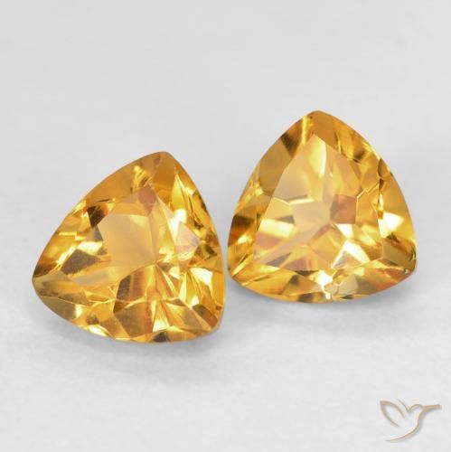 Gemas de Citrino Dorado naranja natural de 1.60 ct, Trillón, VVS-VS
