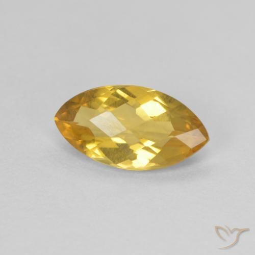Citrino Dorado medio natural de 0.81 ct, Marquesa, VVS-VS