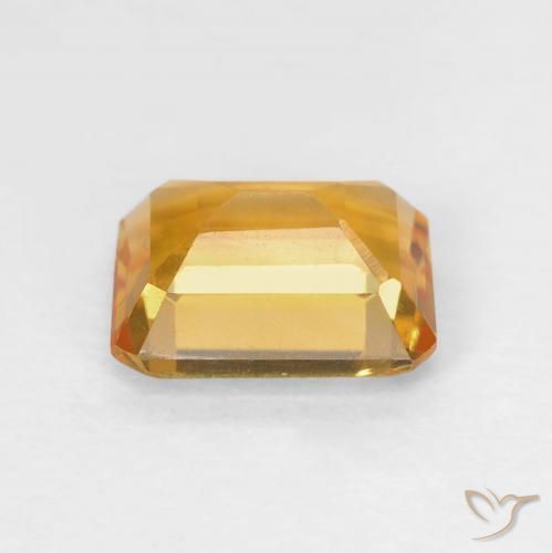 Citrino Dorado-naranja medio natural de 1.42 ct, Corte Octágono / Esmeralda, VVS