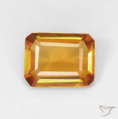 1.22ct Natural Dorado naranja Citrino, corte esmeralda, VVS