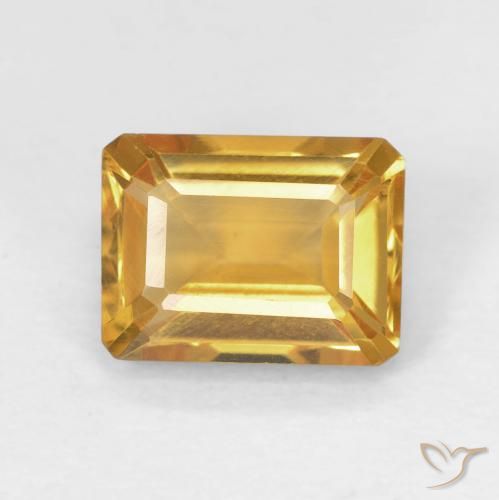 1.56ct Natural Dorado naranja Citrino, corte esmeralda, VVS