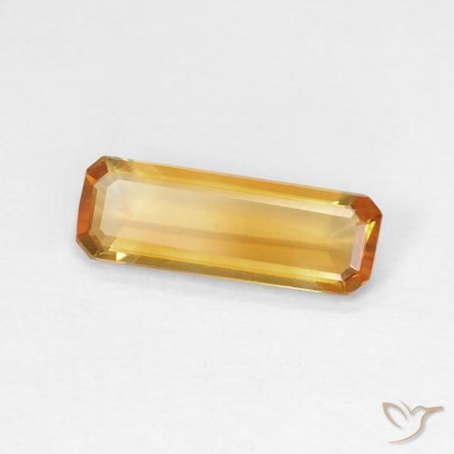 Citrino Naranja medio natural de 1.11 ct, Corte Octágono / Esmeralda, VVS