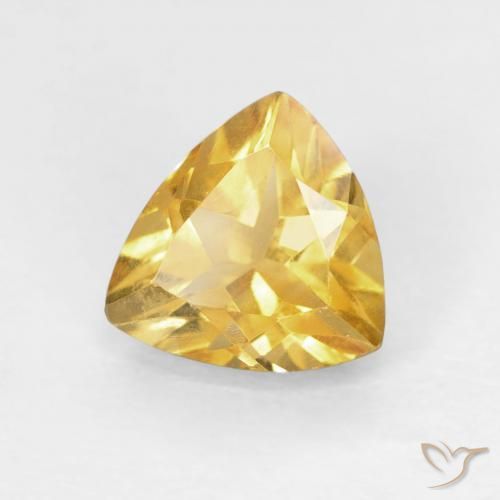 Citrino Dorado medio natural de 0.94 ct, Trillón, VVS