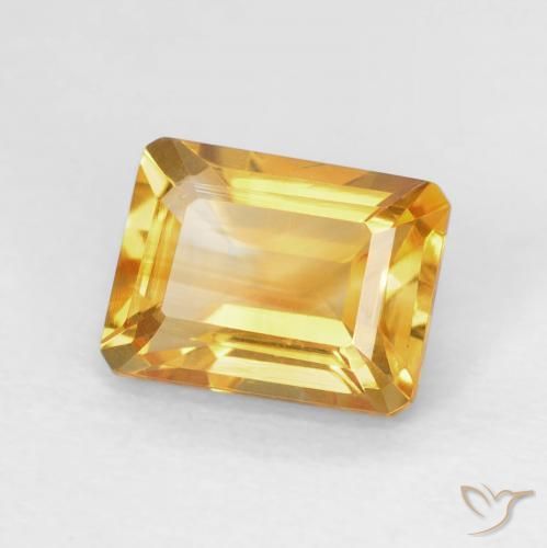 Citrino Medium Light Orange-Gold natural de 1.62 ct, Corte Octágono / Esmeralda, VVS
