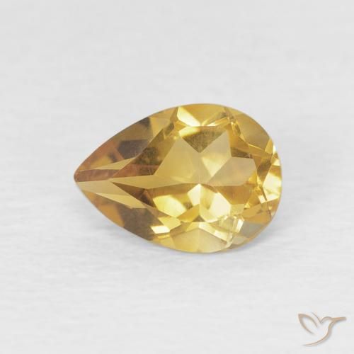 0.67ct Natural Dorado claro Citrino, En forma de pera, VVS