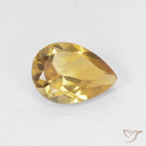 Citrino Dorado claro natural de 0.67 ct, En forma de pera, VVS