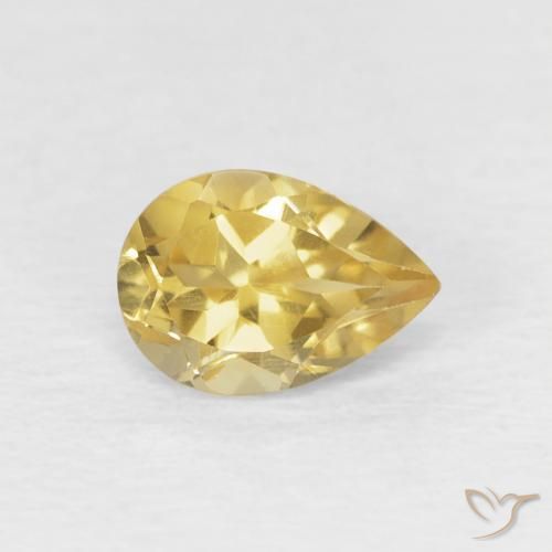 Citrino Dorado natural de 0.66 ct, En forma de pera, VVS