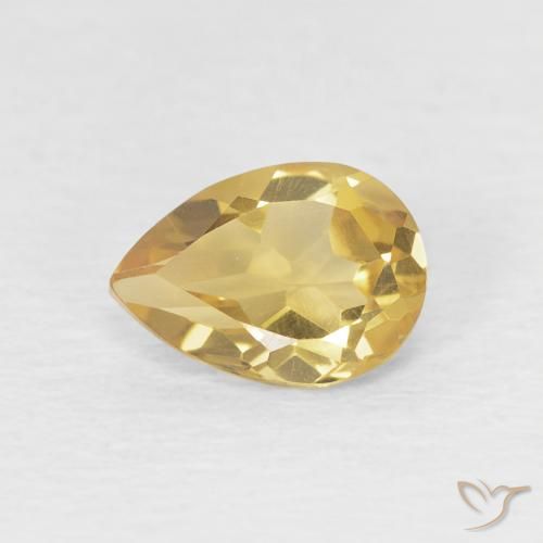 0.67ct Natural Naranja dorado Citrino, En forma de pera, VVS