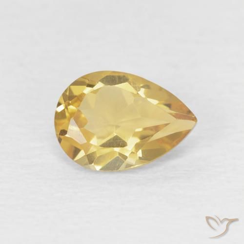 Citrino Naranja dorado natural de 0.67 ct, En forma de pera, VVS