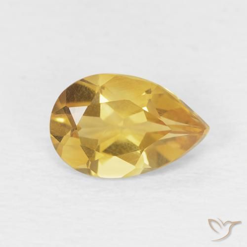 Citrino Dorado claro natural de 0.68 ct, En forma de pera, VVS