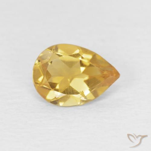 0.56ct Natural Dorado claro Citrino, En forma de pera, VVS-VS