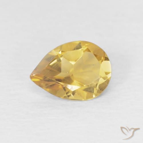 Citrino Dorado claro natural de 0.56 ct, En forma de pera, VVS-VS