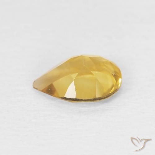Citrino Dorado claro natural de 0.56 ct, En forma de pera, VVS-VS