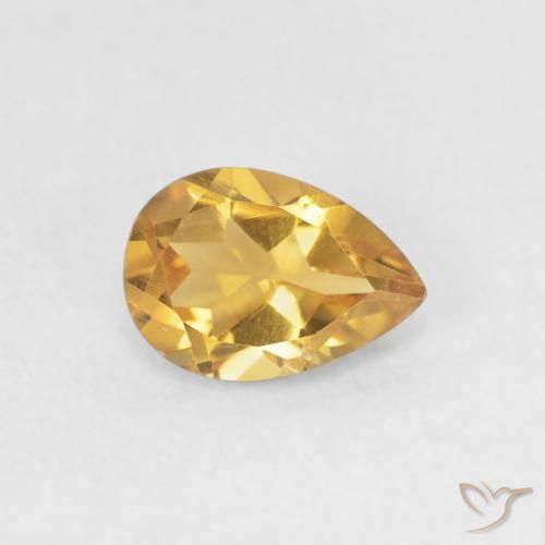 Citrino Dorado natural de 0.66 ct, En forma de pera, VVS