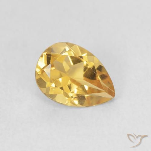 Citrino Dorado natural de 0.73 ct, En forma de pera, VVS-VS