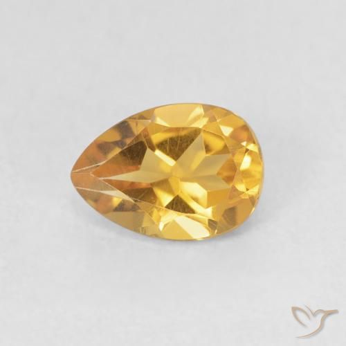 0.70ct Natural Medium Light-Golden Citrino, En forma de pera, VVS