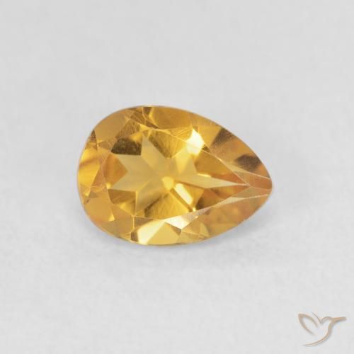 Citrino Medium Light-Golden natural de 0.70 ct, En forma de pera, VVS
