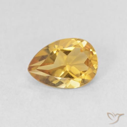 0.67ct Natural Dorado intenso Citrino, En forma de pera, VVS
