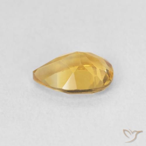 Citrino Dorado intenso natural de 0.67 ct, En forma de pera, VVS