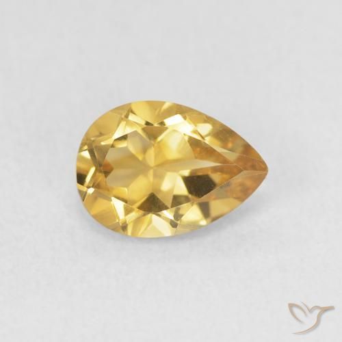 Citrino Dorado natural de 0.67 ct, En forma de pera, VVS