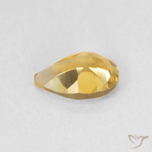 Citrino Dorado natural de 0.67 ct, En forma de pera, VVS