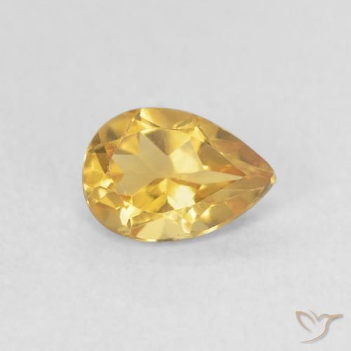 Citrino Dorado natural de 0.72 ct, En forma de pera, VVS
